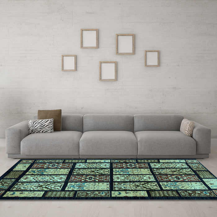 Machine Washable Abstract Light Blue Modern Rug in a Living Room, wshabs713lblu