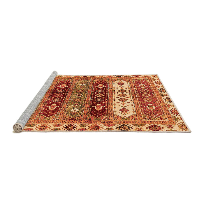 Sideview of Machine Washable Abstract Orange Modern Area Rugs, wshabs714org