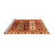 Sideview of Machine Washable Abstract Orange Modern Area Rugs, wshabs714org