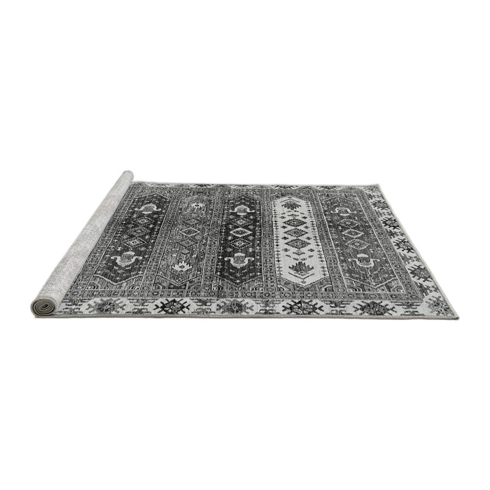 Sideview of Machine Washable Abstract Gray Modern Rug, wshabs714gry