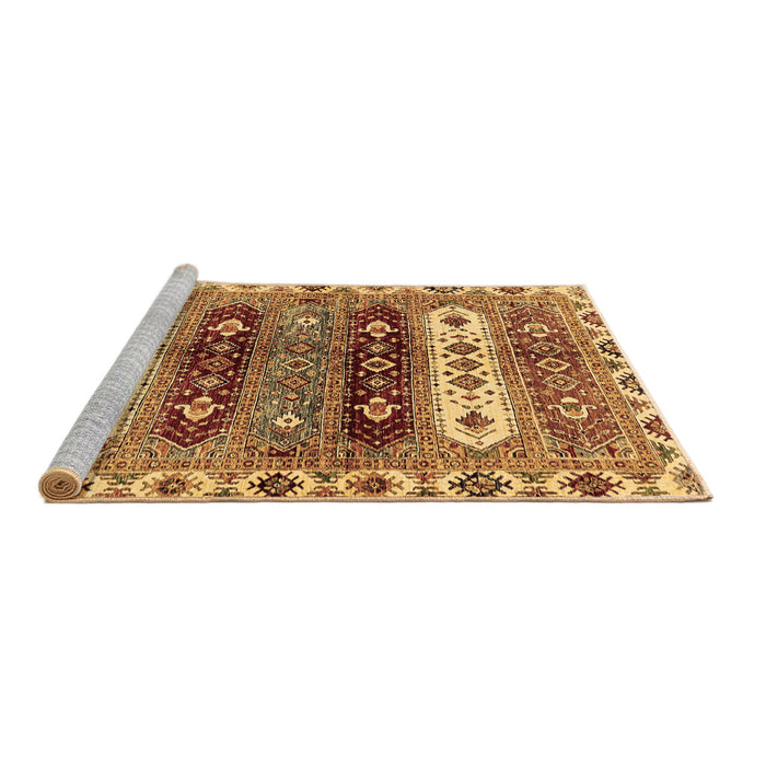 Sideview of Machine Washable Abstract Brown Modern Rug, wshabs714brn