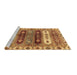 Sideview of Machine Washable Abstract Brown Modern Rug, wshabs714brn