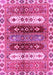 Machine Washable Abstract Pink Modern Rug, wshabs714pnk