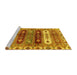 Sideview of Machine Washable Abstract Yellow Modern Rug, wshabs714yw