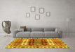 Machine Washable Abstract Yellow Modern Rug in a Living Room, wshabs714yw