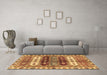 Machine Washable Abstract Brown Modern Rug in a Living Room,, wshabs714brn