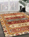 Machine Washable Abstract Red Rug in a Family Room, wshabs714