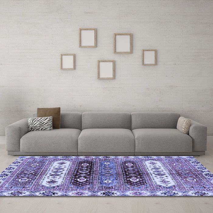 Machine Washable Abstract Blue Modern Rug in a Living Room, wshabs714blu