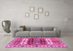 Machine Washable Abstract Pink Modern Rug in a Living Room, wshabs714pnk