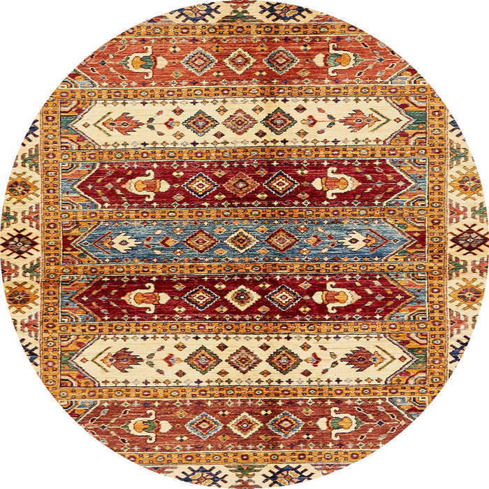Round Abstract Red Modern Rug, abs714