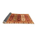 Sideview of Abstract Orange Modern Rug, abs714org