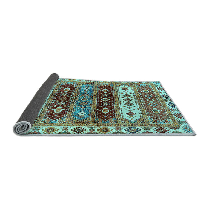 Sideview of Abstract Light Blue Modern Rug, abs714lblu