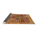 Sideview of Abstract Yellow Modern Rug, abs715