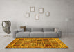 Machine Washable Abstract Yellow Modern Rug in a Living Room, wshabs715yw