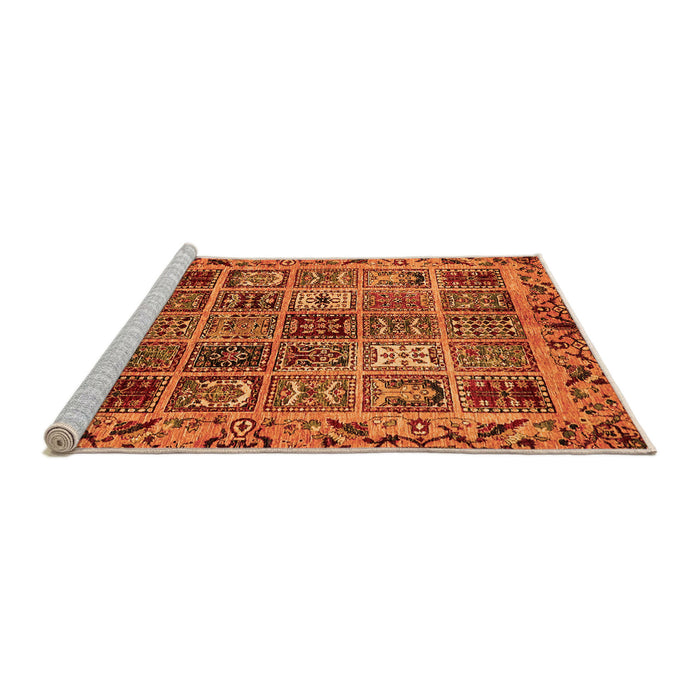 Sideview of Machine Washable Abstract Orange Modern Area Rugs, wshabs715org