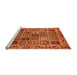 Sideview of Machine Washable Abstract Orange Modern Area Rugs, wshabs715org