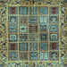 Square Abstract Light Blue Modern Rug, abs715lblu