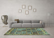 Machine Washable Abstract Light Blue Modern Rug in a Living Room, wshabs715lblu