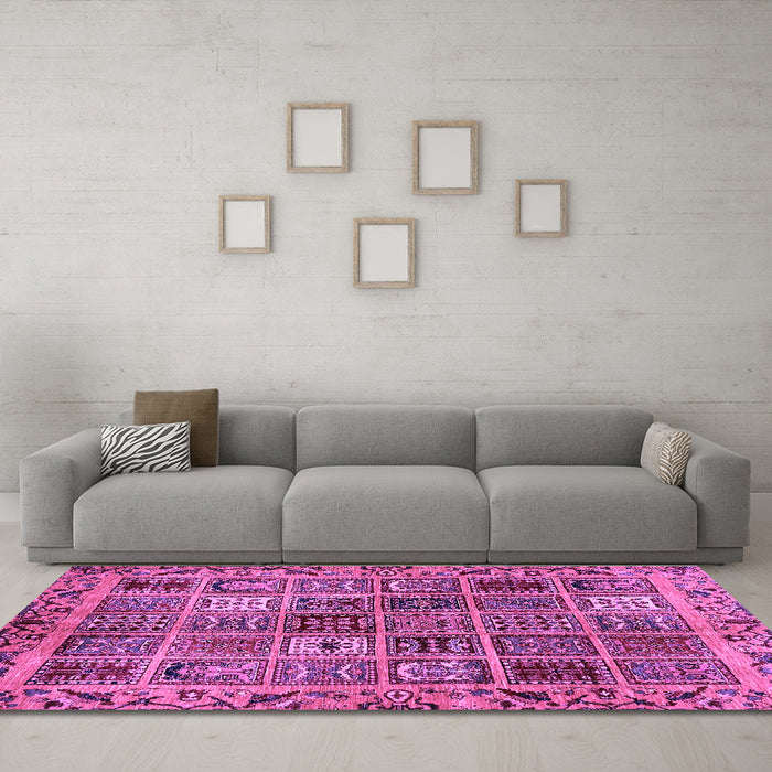 Machine Washable Abstract Purple Modern Area Rugs in a Living Room, wshabs715pur