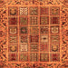 Square Abstract Orange Modern Rug, abs715org