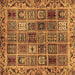 Square Machine Washable Abstract Brown Modern Rug, wshabs715brn