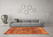 Machine Washable Abstract Orange Modern Area Rugs in a Living Room, wshabs715org