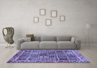 Machine Washable Abstract Blue Modern Rug, wshabs715blu