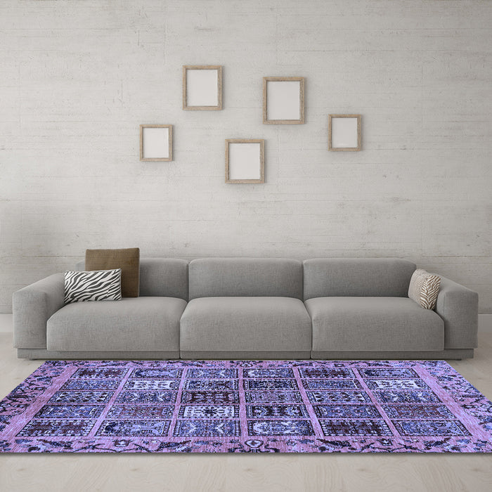 Machine Washable Abstract Blue Modern Rug in a Living Room, wshabs715blu