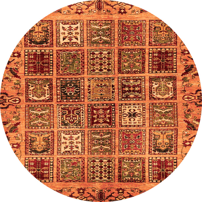 Round Abstract Orange Modern Rug, abs715org