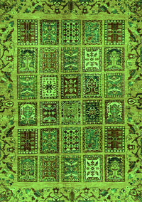 Abstract Green Modern Rug, abs715grn