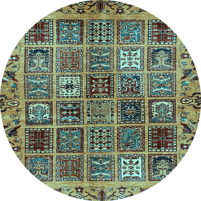 Round Abstract Light Blue Modern Rug, abs715lblu