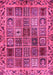 Machine Washable Abstract Pink Modern Rug, wshabs715pnk