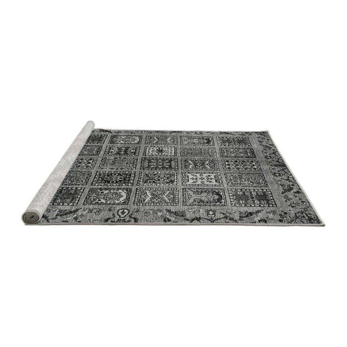 Sideview of Machine Washable Abstract Gray Modern Rug, wshabs715gry