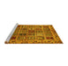 Sideview of Machine Washable Abstract Yellow Modern Rug, wshabs715yw