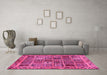 Machine Washable Abstract Pink Modern Rug in a Living Room, wshabs715pnk