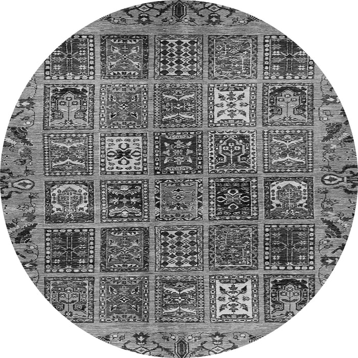 Round Abstract Gray Modern Rug, abs715gry