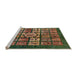 Sideview of Machine Washable Abstract Bakers Brown Rug, wshabs716