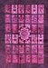 Machine Washable Abstract Pink Modern Rug, wshabs716pnk