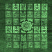 Square Machine Washable Abstract Emerald Green Modern Area Rugs, wshabs716emgrn