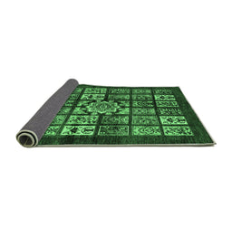 Sideview of Abstract Emerald Green Modern Rug, abs716emgrn