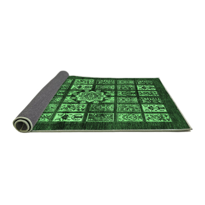 Sideview of Abstract Emerald Green Modern Rug, abs716emgrn