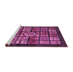 Sideview of Machine Washable Abstract Pink Modern Rug, wshabs716pnk