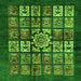 Square Abstract Green Modern Rug, abs716grn