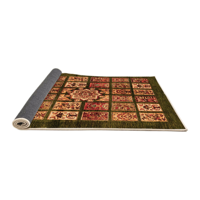 Sideview of Abstract Orange Modern Rug, abs716org