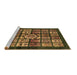 Sideview of Machine Washable Abstract Brown Modern Rug, wshabs716brn