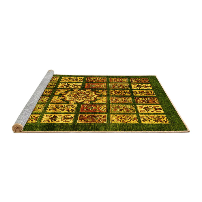 Sideview of Machine Washable Abstract Yellow Modern Rug, wshabs716yw