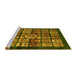 Sideview of Machine Washable Abstract Yellow Modern Rug, wshabs716yw