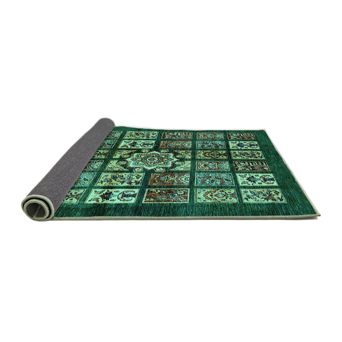 Sideview of Abstract Turquoise Modern Rug, abs716turq