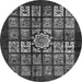 Round Machine Washable Abstract Gray Modern Rug, wshabs716gry