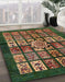 Machine Washable Abstract Bakers Brown Rug in a Family Room, wshabs716